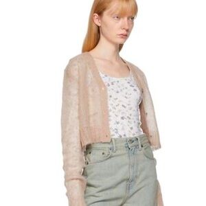 Acne Studios Floral Long Sleeve Scoop Neck Top